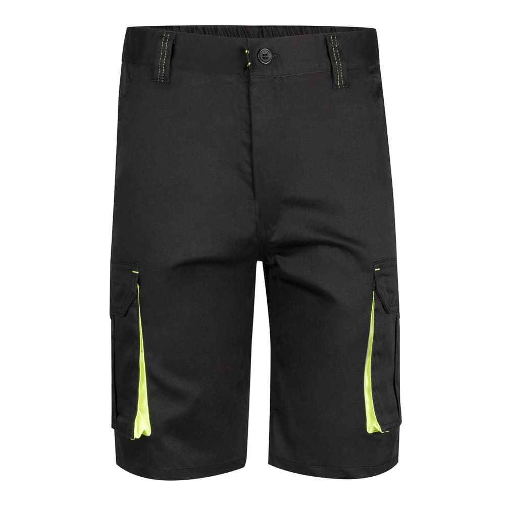 VL HEMERA. Bermuda stretch bicolore, multipoches (240g/m²), en coton (46%), EME (38%) et polyester (16%)