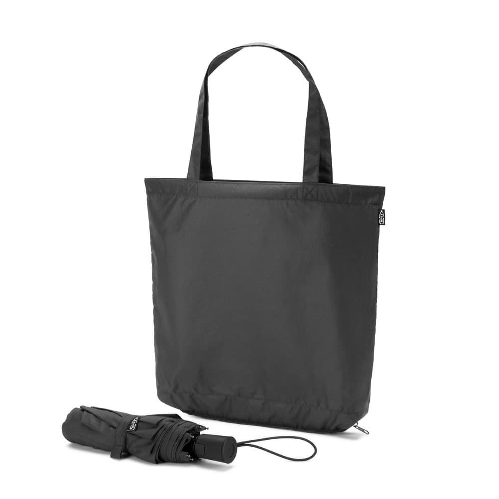 SKYLAR. Parapluie 2 en 1 avec sac shopping en polyester recyclé inclus